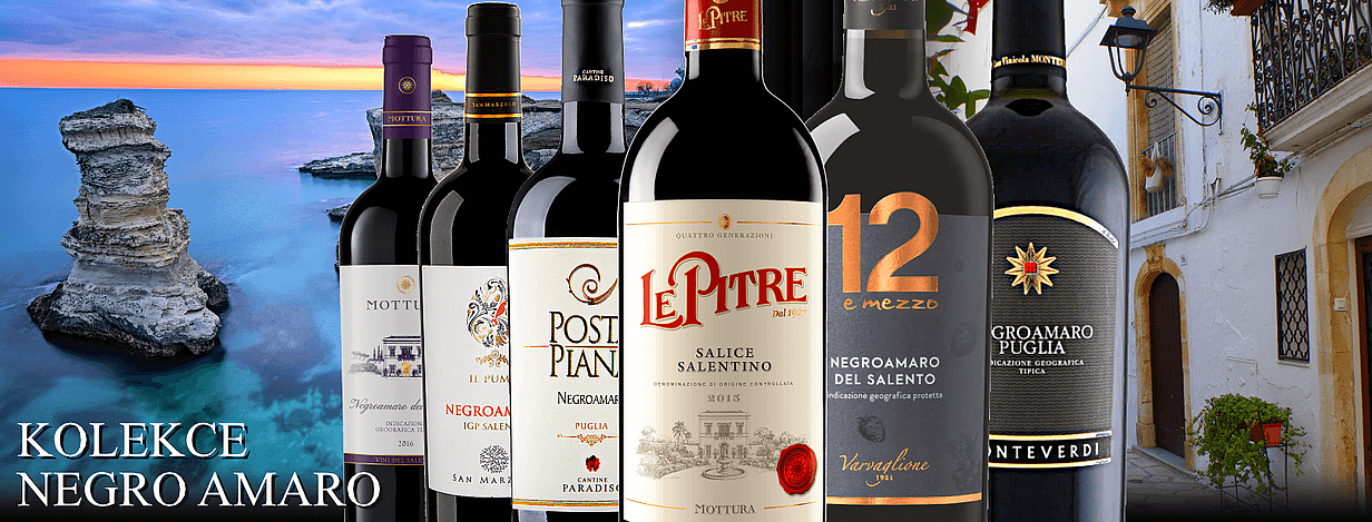 Kolekce Negroamaro vino Apulie